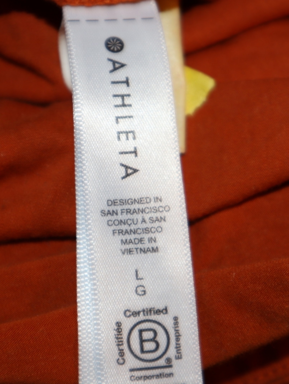 Athleta Foliage Orange Outbound Fitted V-Neck Long Sleeve Top Size Large - Picture 8 of 9
